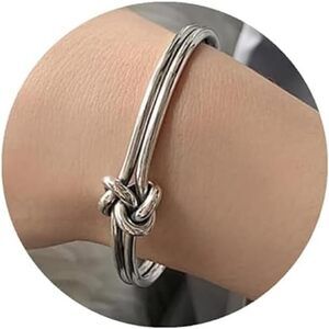 Women'S Silver Bracelet Handmade 925 Silver Bracelet Men'S Enlarged Opening Size